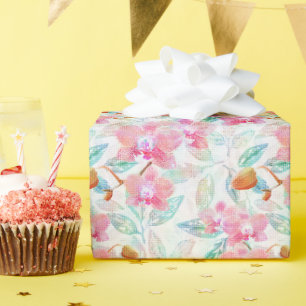 Pink orchids. wrapping paper