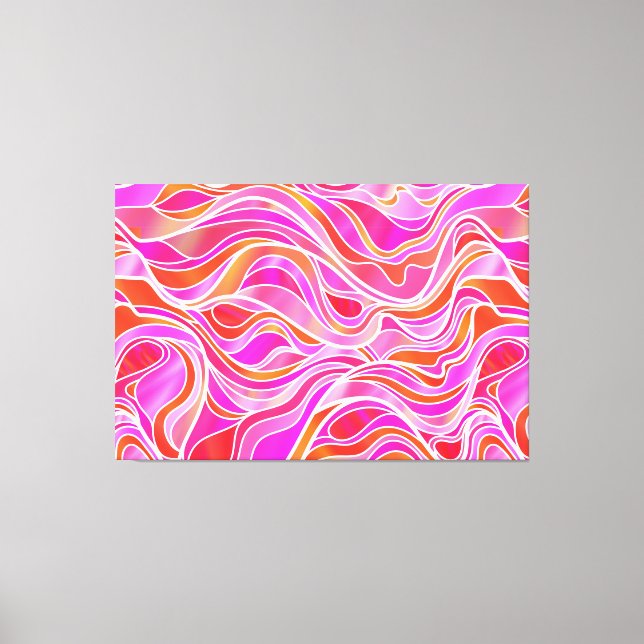 Pink Organic Stained Glass Abstract Canvas Print (Front)