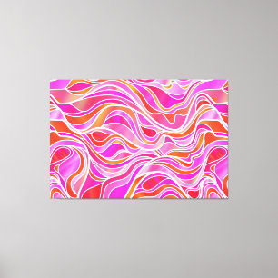 Pink Organic Stained Glass Abstract Canvas Print