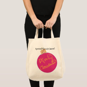Pink.Ornament Ball Cheer Tote Bag