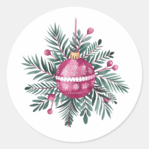 Pink Ornament Classic Round Sticker