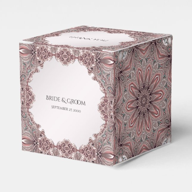 Pink Ornamental Favour Box (Front Side)