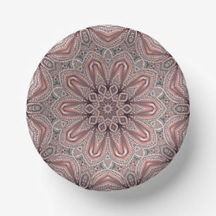 Pink Ornamental Paper Bowls Plate