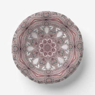 Pink Ornamental Paper Bowls Plate