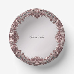 Pink Ornamental Paper Bowls Plate