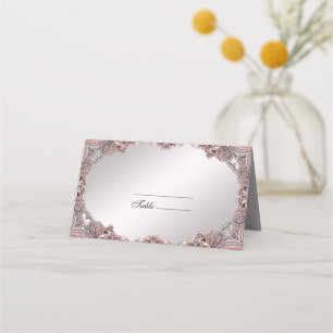 Pink Ornamental Place Card