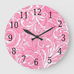 Pink Ornamental Round Clock