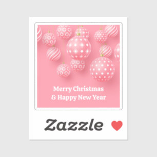 Pink Ornaments Merry Christmas And Happy New Year