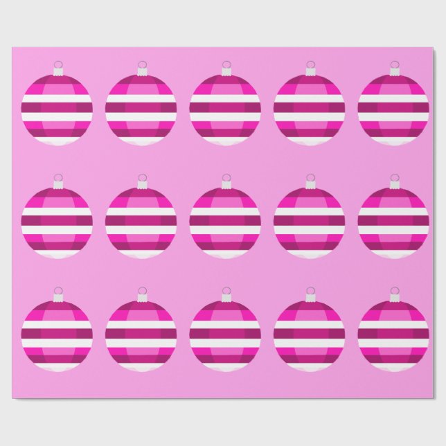 Pink Ornaments Wrapping Paper (Flat)