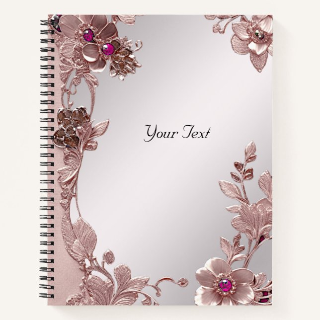 Pink Ornate Floral Notebook (Front)