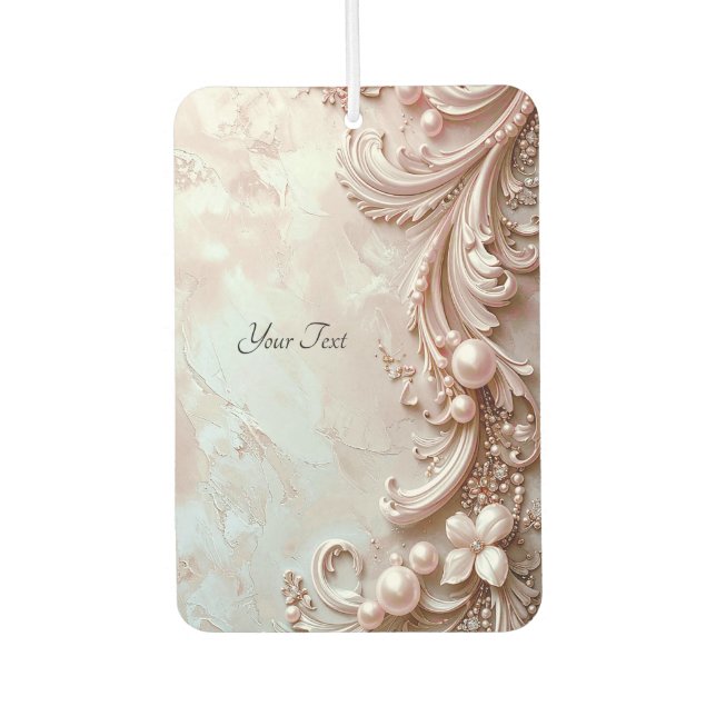 Pink Ornate Pearl and Floral Air Freshener (Front)