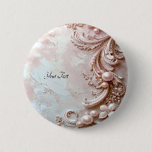 Pink Ornate Pearl and Floral Button