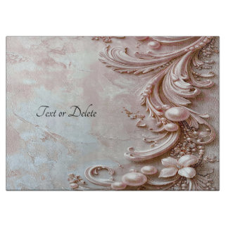 Pink Ornate Pearl and Floral Cutting Board