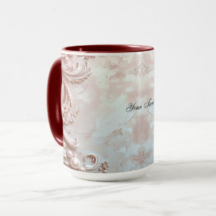 Pink Ornate Pearl and Floral Mug