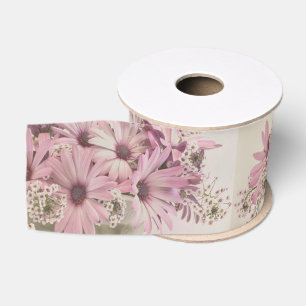 Pink Osteospernum Grosgrain Ribbon