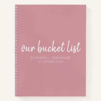 Pink Our Bucket List Couple's Notebook