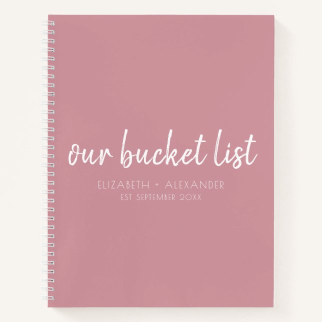 Pink Our Bucket List Couple's Notebook (Front)