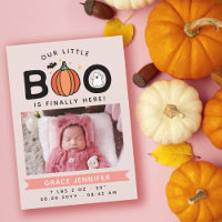Pink Our Little Boo Finally Here Halloween Baby