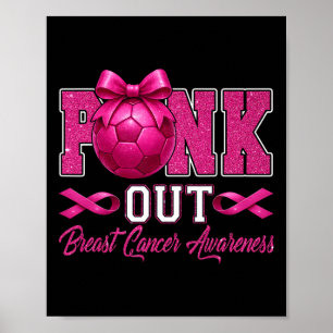 Pink Out Breast Cancer Awareness Coquette Bow And Poster