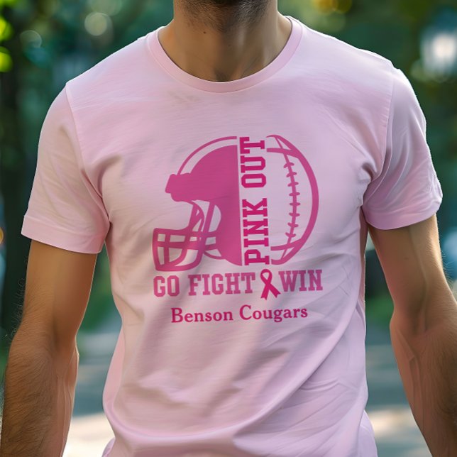 Pink Out Breast Cancer Awareness Football  T-Shirt (Creator Uploaded)