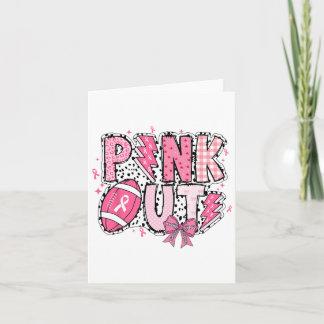 Pink Out Breast Cancer Awareness Footbyll Breast C Card