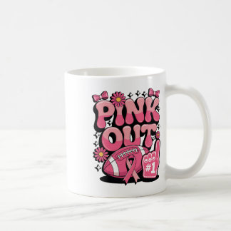 Pink Out Breast Cancer Footbyll Support Coffee Mug