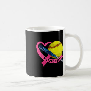 Pink Out Breast Cancer Pink Ribbon Heart With Soft Coffee Mug