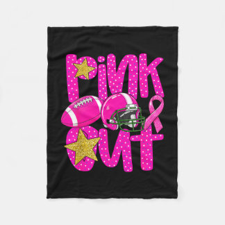 Pink out football pink ribbon breast cancer fleece blanket