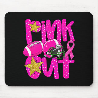 Pink out football pink ribbon breast cancer mouse pad