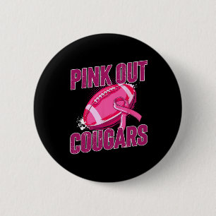 Pink Out Football Tackle Breast Cancer  6 Cm Round Badge