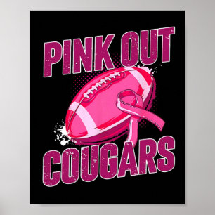 Pink Out Football Tackle Breast Cancer  Poster