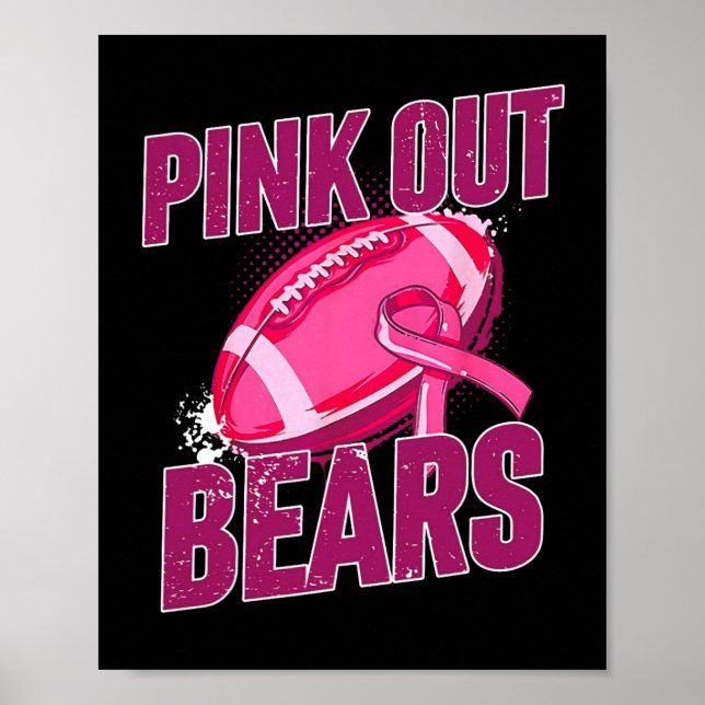 Pink Out Football Tackle Breast Cancer  Poster (Front)