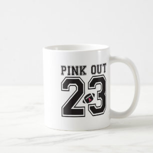 Pink Out Footbyll Team Breast Cancer Awareness Mon Coffee Mug