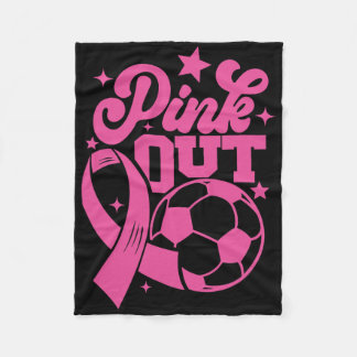 Pink Out Kick For A Cure Soccer Breast Cancer Pink Fleece Blanket