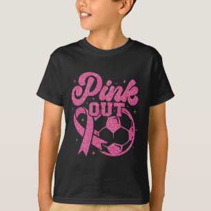 Pink Out Kick For A Cure Soccer Breast Cancer Pink T-Shirt