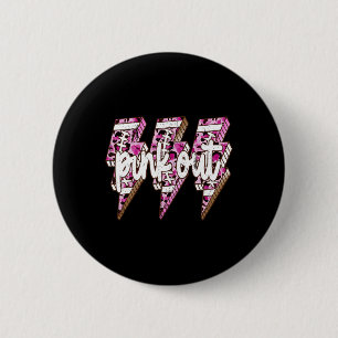 Pink Out Leopard Lightning Bolt Breast Cancer Awar 6 Cm Round Badge