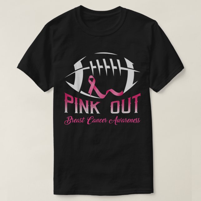 Pink Out Shirt Breast Cancer Football For Men Wome (Design Front)