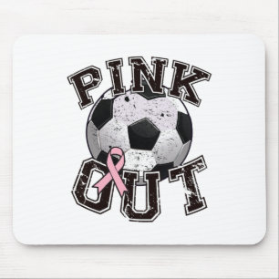 Pink Out Soccer Team Breast Cancer Awareness Month Mouse Pad
