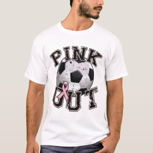 Pink Out Soccer Team Breast Cancer Awareness Month T-Shirt