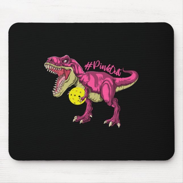 Pink Out T Rex And Picklebyll Byll Breast Cancer A Mouse Pad (Front)
