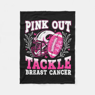 Pink Out Tackle Breast Cancer Awareness American F Fleece Blanket