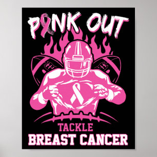 Pink Out Tackle Breast Cancer Awareness American F Poster