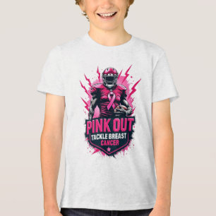 Pink Out Tackle Breast Cancer Awareness Football Tri-Blend Shirt