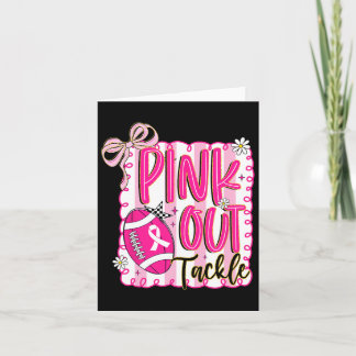 Pink Out Tackle Footll Coquette Breast Cancer Awar Card