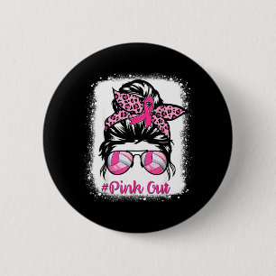 Pink Out Volleyball Breast Cancer Awareness 6 Cm Round Badge