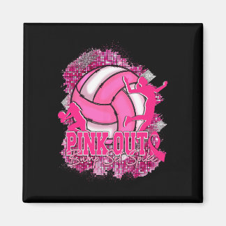 Pink Out Volleybyll Pink Ribbon Breast Cancer Awar Magnet