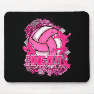 Pink Out Volleybyll Pink Ribbon Breast Cancer Awar Mouse Pad
