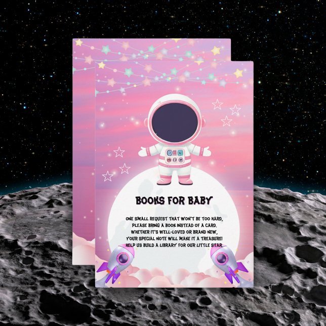 Pink Outer Space Little Explorer Baby Shower  Enclosure Card (Creator Uploaded)