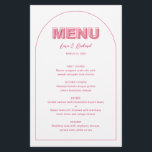 Pink Outline Bold Type Wedding menu card<br><div class="desc">Designed to coordinate with our Bold Type Collection,  this modern menu features outline bold type text in pink & fuchsia accents. For more advanced customisation of this design,  e.g. changing layout,  font or text size please click the "CUSTOMIZE" button above. Please contact me for any questions!</div>
