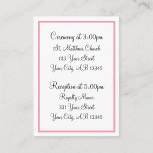Pink Outline Guest Info Cards